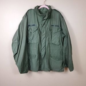 Vintage Military Field Coat Cold Weather Jacket in Green Size L
